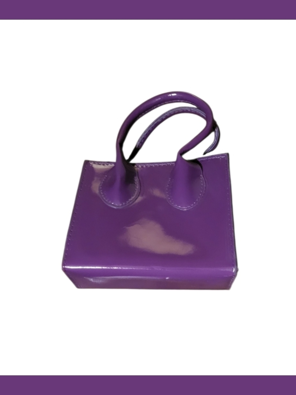 Glossy Purple Mini Tote Bag